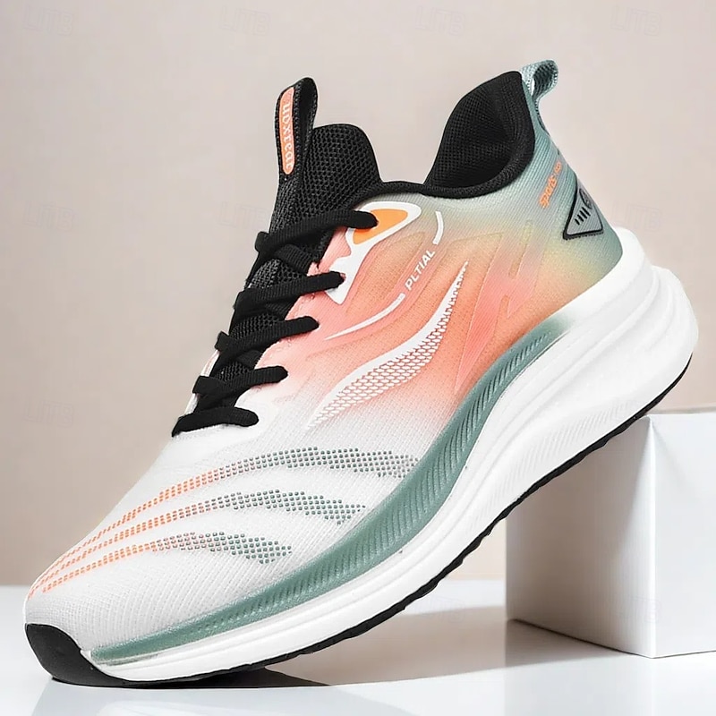 Men's Lightweight Running Shoes with Breathable Mesh Upper and Cushioned Sole - Multicolor Performance Sneakers