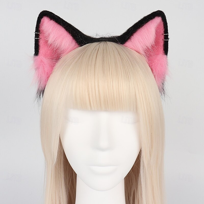 Lolita Plush Hair Hoop Ears Headwear Furry Hairband Cute Headpiece Anime Kitty Fancy Dress Cosplay Accessories3