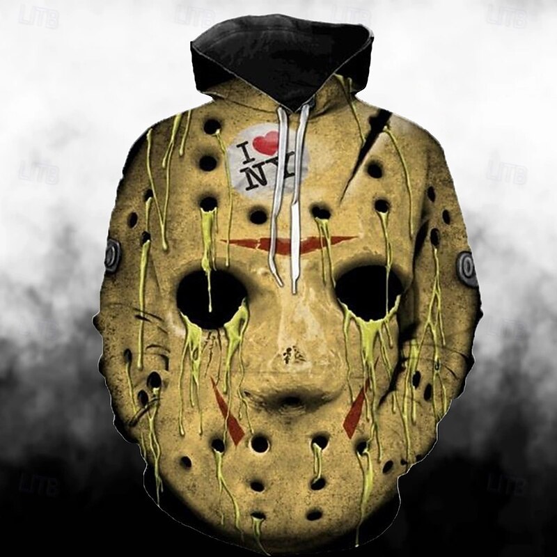 Friday the 13th Jason Voorhees Hoodie Cartoon Manga Anime 3D Front Pocket Graphic For Couple's Men's Women's Adults' Halloween Carnival Masquerade 3D Print Casual Daily3
