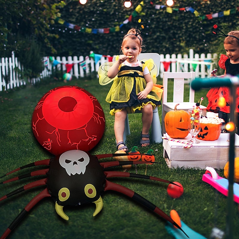 Halloween Inflatable Spider with Changeable LED Light, Blow Up Spider for Halloween Decor, Inflatable Holiday Yard Garden Spider Decorations for Indoor and Outdoor