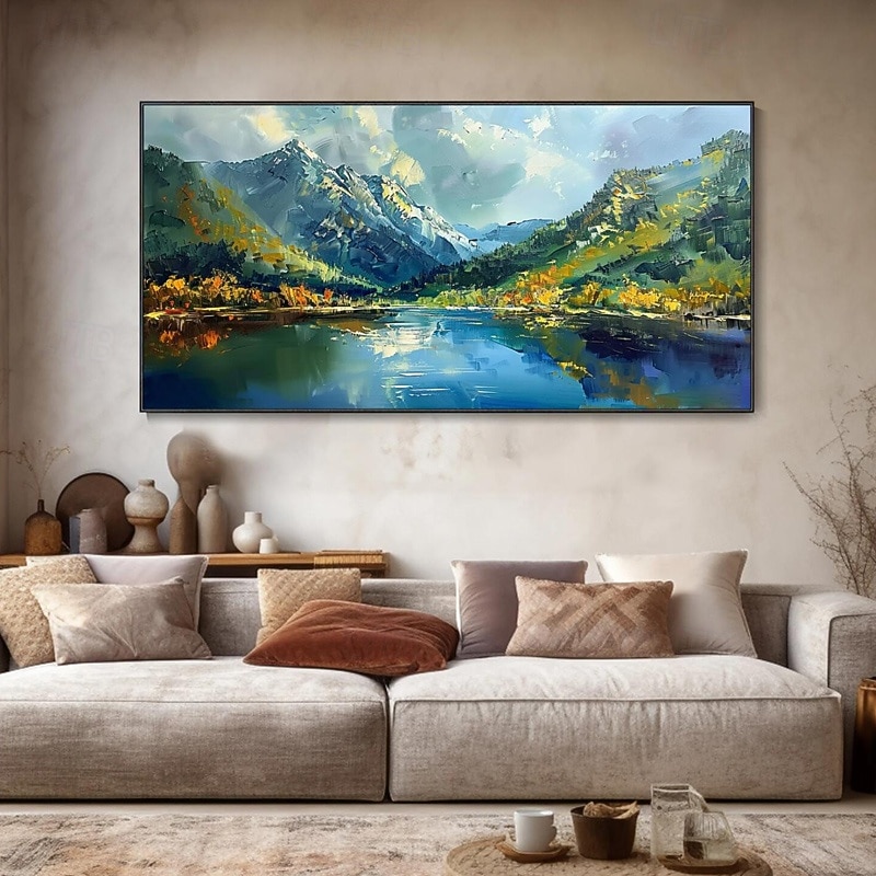 Hand painted Original Colorful Forest Canvas Oil Painting Texture Trees Landscape Art Abstract Real Nature Personalized Home Wall Room Decor2