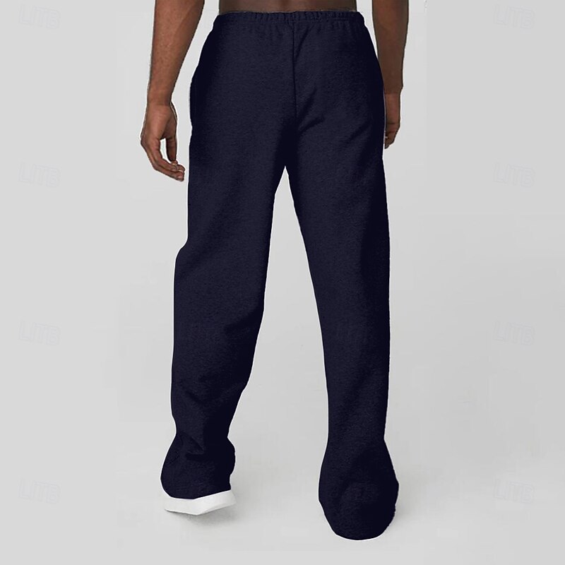 Men's Joggers Straight Leg Sweatpants Drawstring Pocket Geometric Full Length Outdoor Casual Sports Horror Dark Blue Micro-elastic2