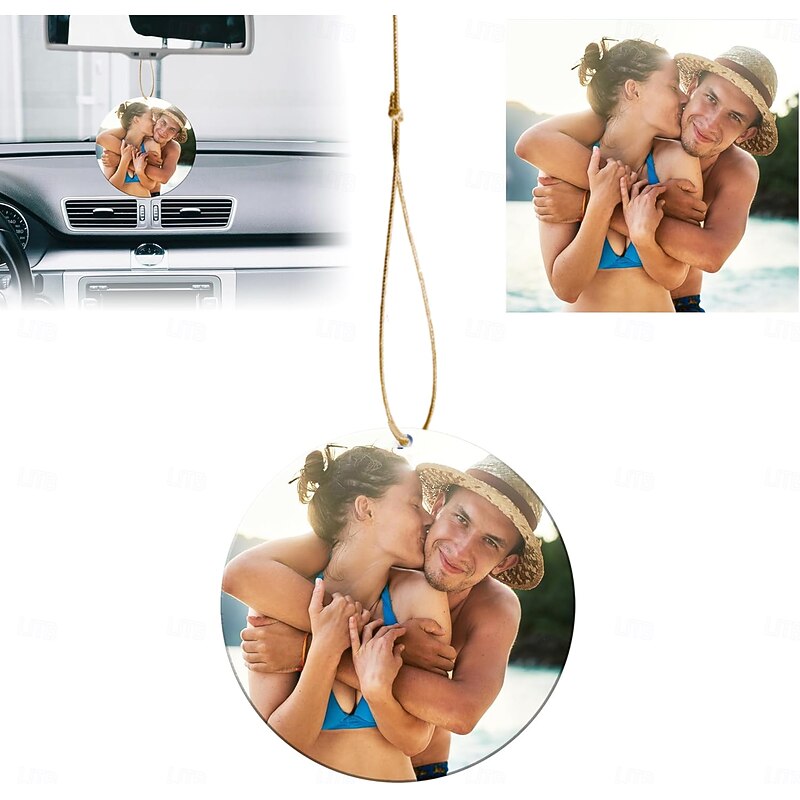 Personalized Photo Christmas Ornaments Round Acrylic 2D Custom Gifts Hanging Pendant Xmas Decoration Custom Mirror Hanging Ornament with Photo
