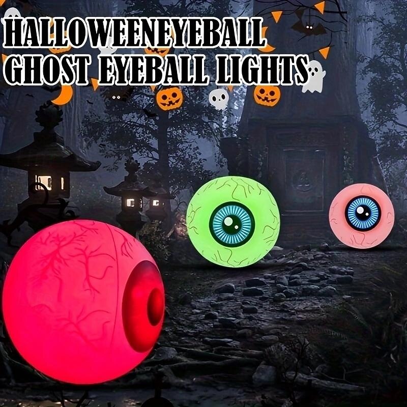 1pc 40cm Halloween Inflatable Eyeball Balloon Light with Remote Control, LED Flashing Balloon 16 Adjustable Colors for Indoor and Outdoor Swimming Pool Halloween Eerie Atmosphere Decoration Light4