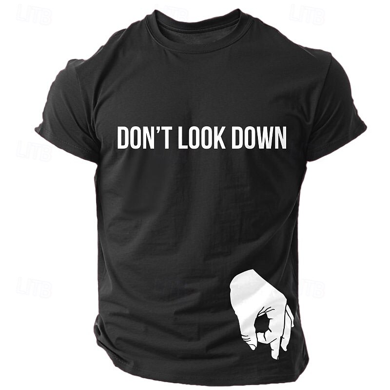 Men's Letter Printed Funny T Shirt Tee Top 100% Cotton Short Sleeve Graphic Shirt Black Army Green Dark Blue Comfortable Tee Street Sports Outdoor Fashion Designer Clothing