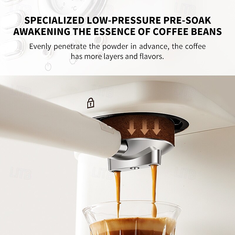 Retro Coffee Machine Ltalian Semi-automatic Home Office High Pressure Concentrated Steam Milk Foam Coffee Pot2