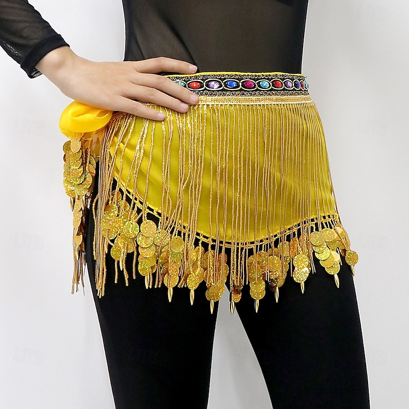 Belly Dance Belt Tassel Splicing Crystals / Rhinestones Women's Performance Training High Polyester2