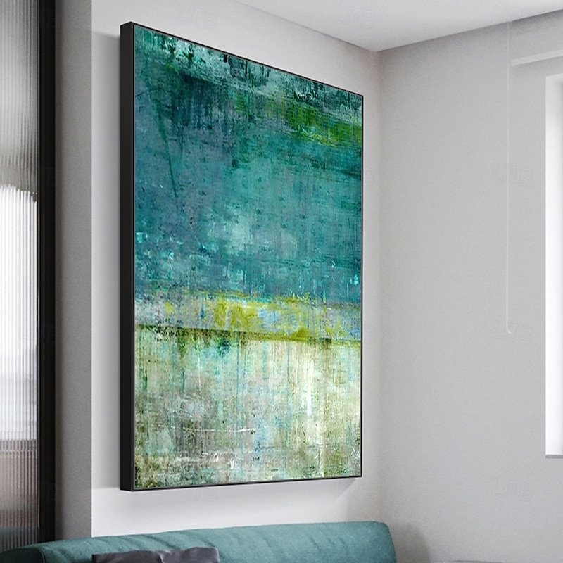 Mintura Handmade Green Abstract Oil Paintings On Canvas Modern Wall Art Room Decoration Picture For Home Decor Rolled Frameless Unstretched Painting3