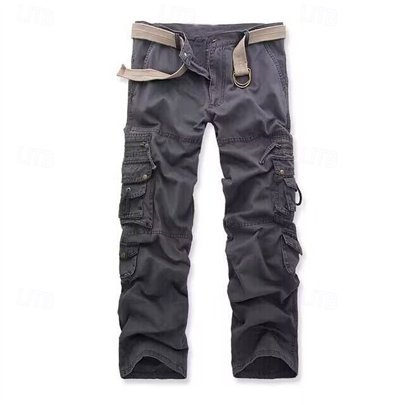 Men's Cargo Pants Tactical Pants Trousers Buttons Multi Pocket Plain Wearable Outdoor Daily Camping & Hiking Fashion Classic Light Khaki Grass Green4