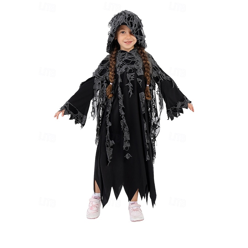 Grim Reaper Halloween Cosplay Costume Scary Costume Kid's Boys' Girls' Carnival Masquerade Party / Evening Easy Halloween Costumes Dress Up2