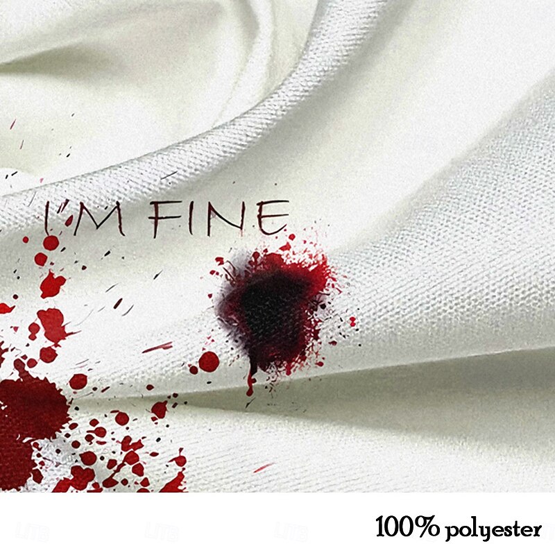 Men's Blood Splatter Blood stains Halloween Costumes Button Up Shirt Long Sleeve Horror Party Evening Wear Fall Winter Spring & Summer Shirt Collar 3D Print Red3