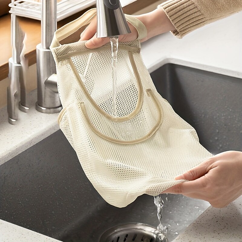 2-Pack Wall Hanging Storage Bags - Multifunctional Mesh Net Bags for Food Storage, Fruit and Vegetable Kitchen Organizers, Durable and Convenient3