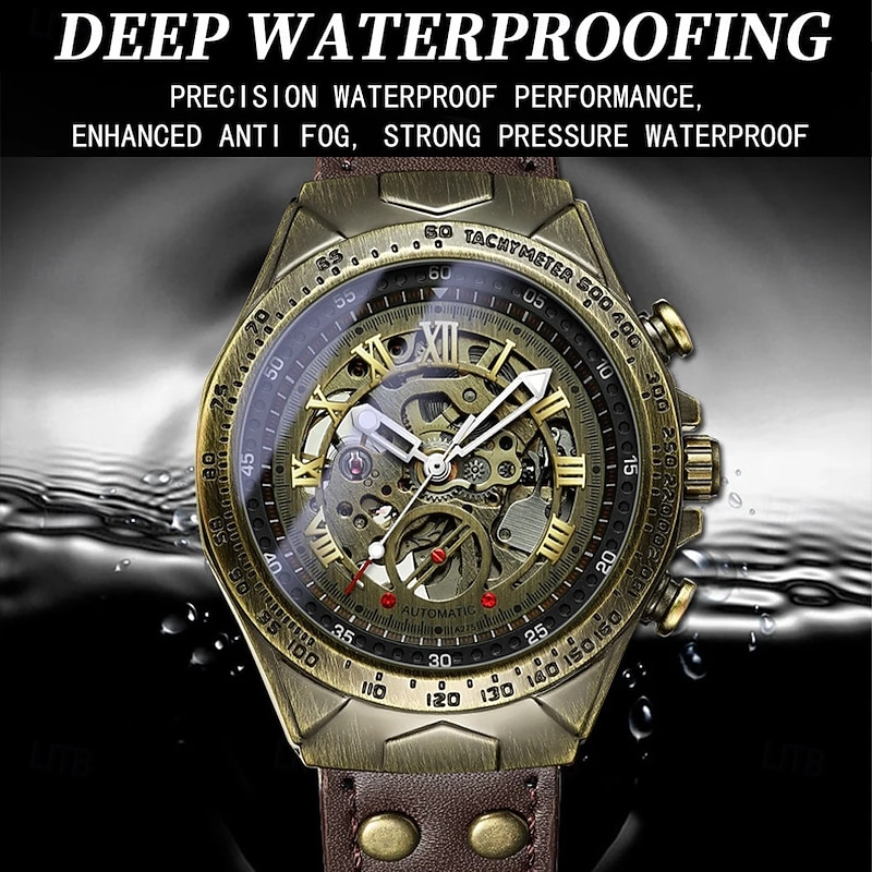 BINBOND A275 Men's Watches Retro Luxury Bronze Automatic Mechanical Watch Fashion Sports Mens Wristwatches2