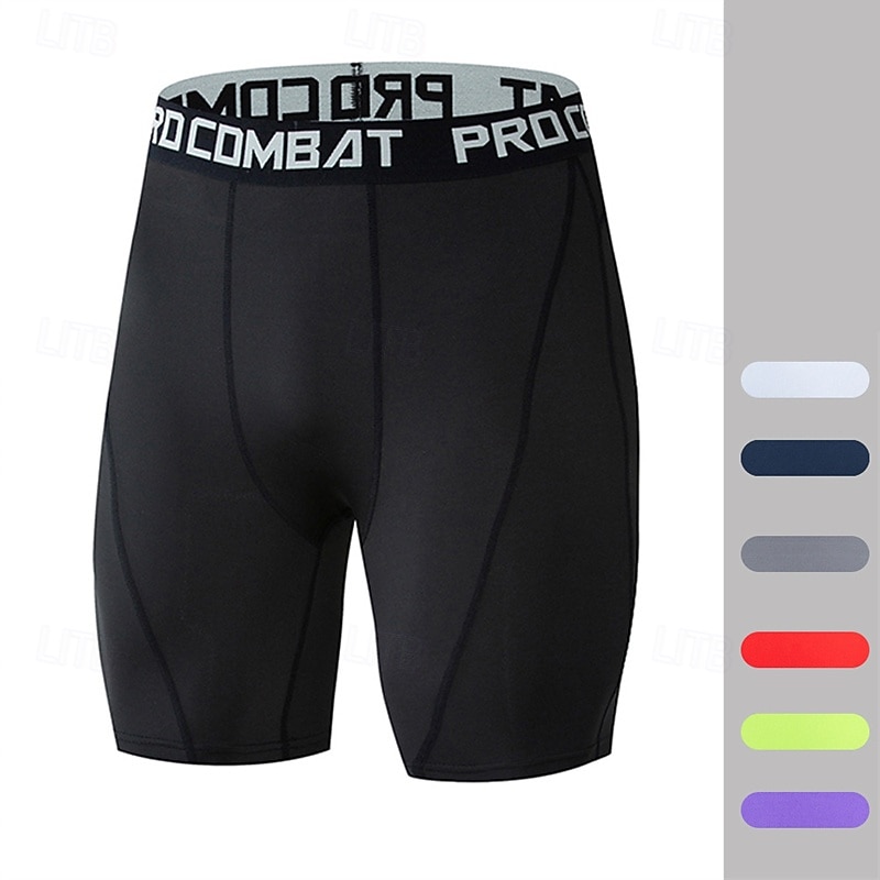 Men's Running Shorts Gym Shorts Elastic Waistband Shorts Outdoor Sports & Outdoor Athletic Breathable Quick Dry Soft Marathon Running Workout Tailored Fit Sportswear Activewear Color Block Black