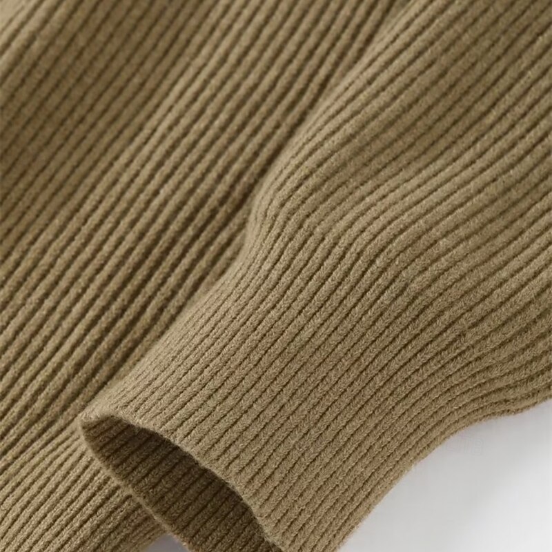 Men's Lightweight Jacket Sweater Coat Formal Home Warm Knitted Spring Fall Winter Solid Color Vintage Fashion Shirt Collar Short Black Khaki Grey Jacket4