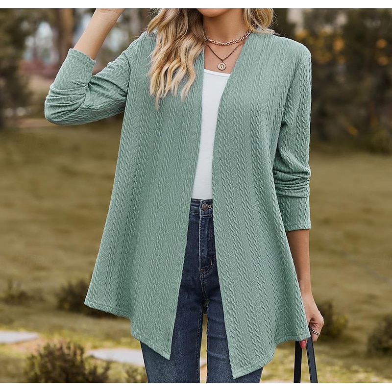 Women's Coat Party Patchwork Solid Color Windproof Fashion Loose Fit Outerwear Long Sleeve Fall Black S4