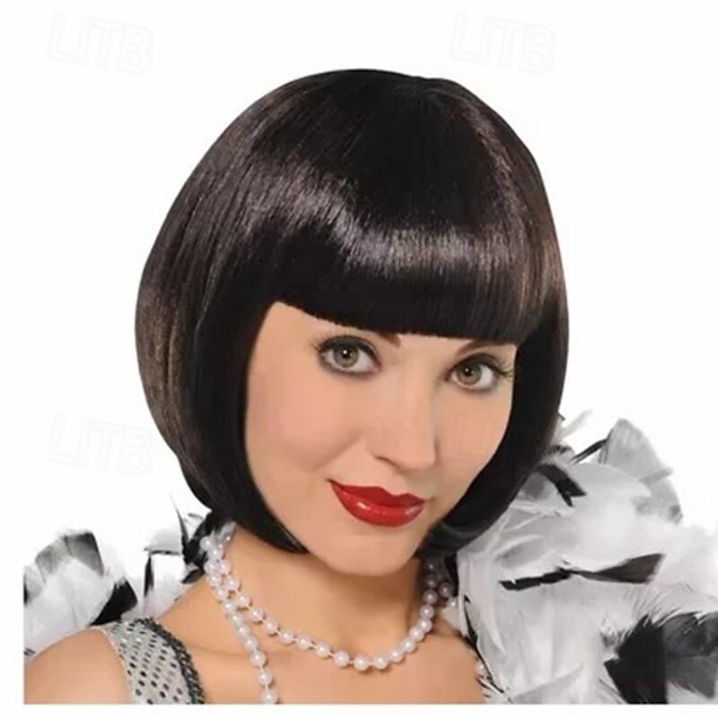 Black Flapper Wig Halloween Cosplay Party Wigs