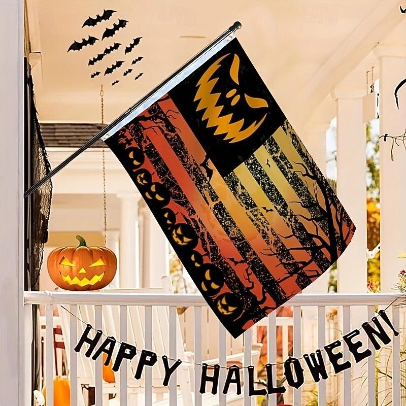 Halloween Decorations Flags Pumpkins Jack O Lantern House Flags Outdoor Durable Flag Outdoor Flagpole Banner Decoration Patio Pochy3