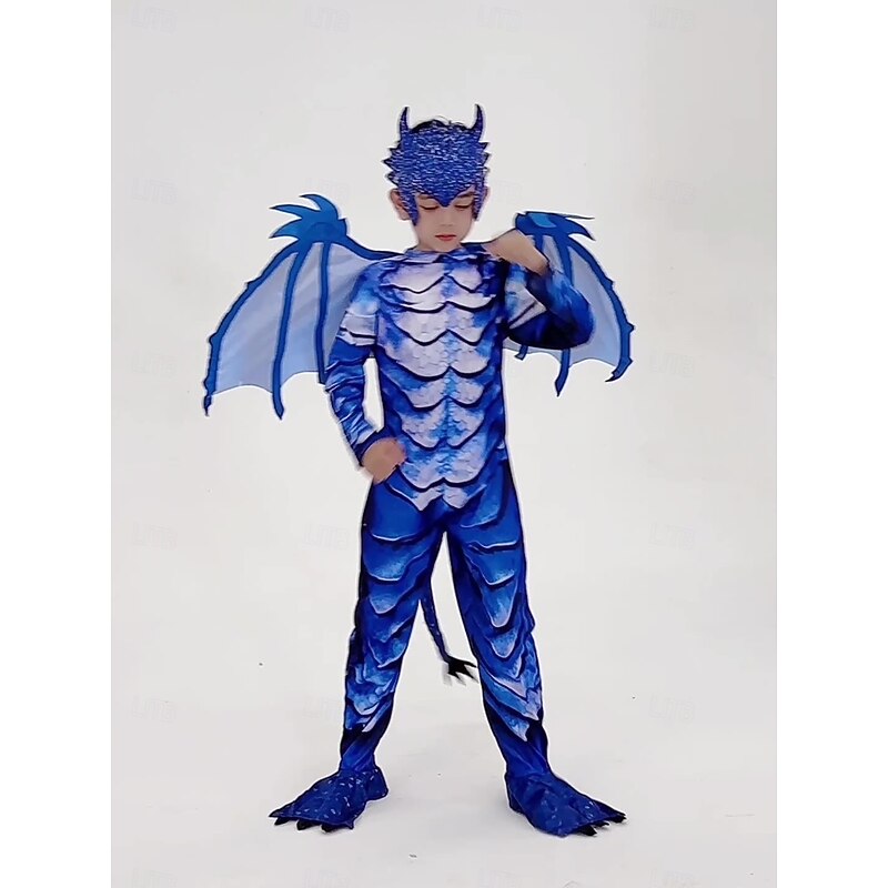 Dragon Halloween Cosplay Costume Wings Mask Party / Evening Cosplay Costume Kid's Boys' Christmas Children's Day Masquerade Party Halloween Masquerade Easy Halloween Costumes Dress Up