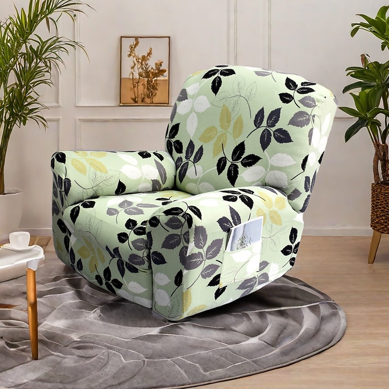 Stretch Floral Recliner Covers Premium Fabric Slipcover with Elastic Design for a Perfect Fit and Stylish Protection of Your Furniture