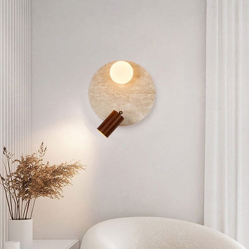 LED Indoor Wall Lights Warm White 25cm 2-Light Japanese Wabi Sabi G9/E27 Stone Wall Lamp for Living Room Modern Bedroom Study Bedside Apartment 85-265V3