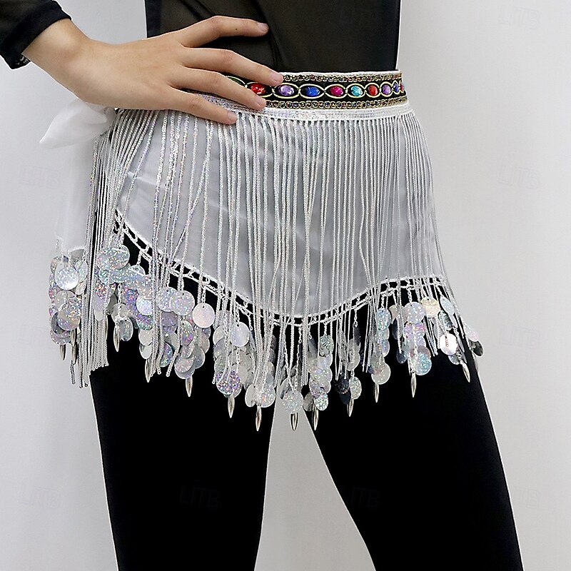 Belly Dance Belt Tassel Splicing Crystals / Rhinestones Women's Performance Training High Polyester4