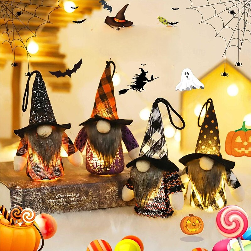 Forest Pendant Hat Light Halloween Ornament Desktop Decor Doll Festival Scene Props Diy Gift Decoration2