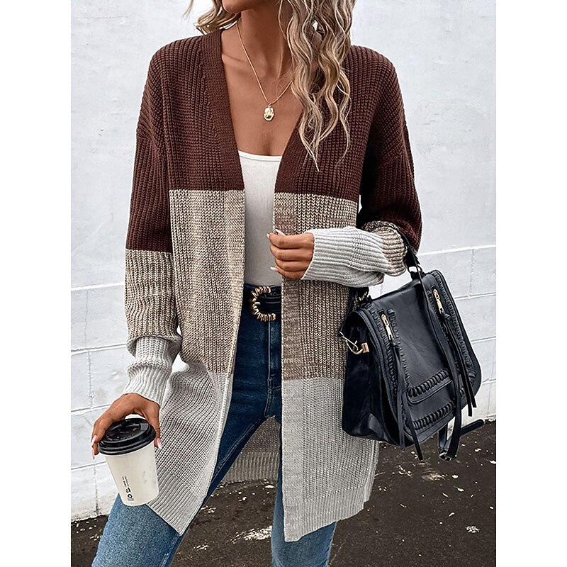 Women's Sweater Pullover Sweater Jumper Casual Sweater Casual Soft Geometric Ribbed V Neck Knitted Long Sleeve Regular Tops Knit Outdoor Daily Weekend Wine Red Fall Winter