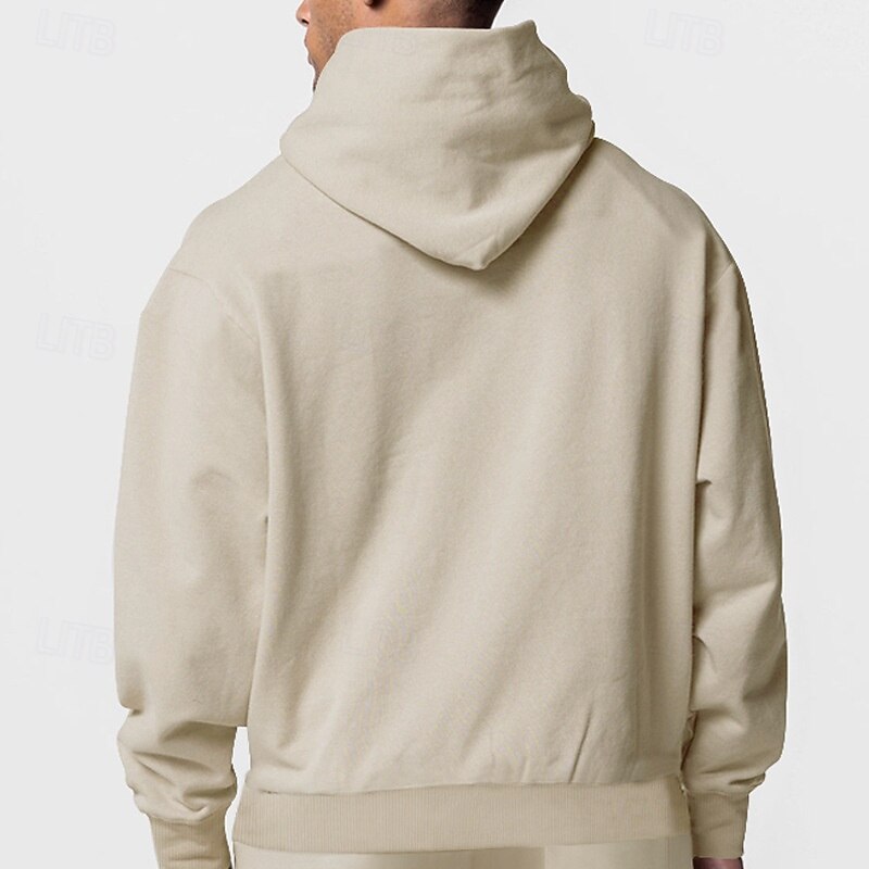 Men's Full Zip Hoodie Zip Up Hoodie Fleece Hoodie Black Navy Blue Khaki Light Grey Hooded Plain Zip Up Pocket Sports & Outdoor Daily Holiday Polyester Streetwear Basic Casual Fall & Winter Clothing3