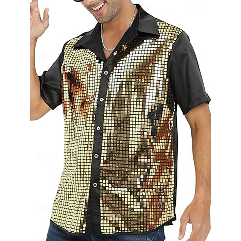 Retro Vintage 1970s Disco Blouse / Shirt Fancy Dress Men's Halloween Carnival Masquerade Performance Party / Evening Stage Adults' Shirt4