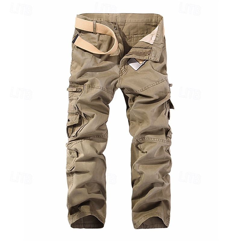 Men's Cargo Pants Tactical Pants Trousers Buttons Multi Pocket Plain Wearable Outdoor Daily Camping & Hiking Fashion Classic ArmyGreen Black4