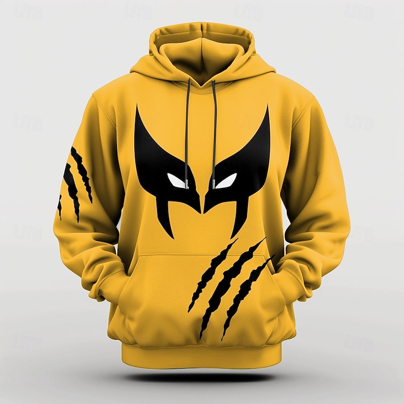 Men's Graphic Grimace Hoodie Hoodies Sweatshirt Cool Long Sleeve Hooded Yellow Fall Winter Designer