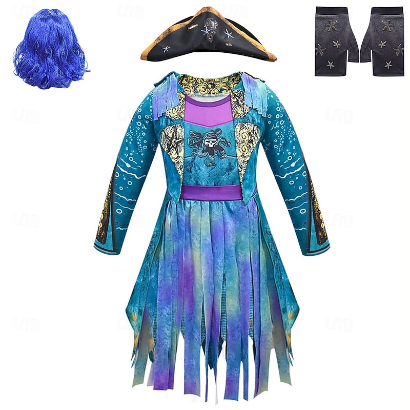 Descendants Evie Dress Outfits Cosplay Wigs Cosplay Movie Cosplay for Girls' Kid's Masquerade Performance Masquerade