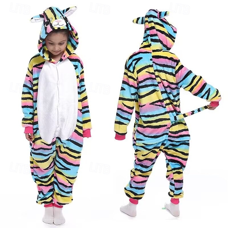 Kid's Animal Onesie Costume Carnival Costume Cartoon Rabbit Bunny Dog Onesie Pajamas Kigurumi Pajamas Charm Funny Costume For Boys and Girls Carnival Cartoon3