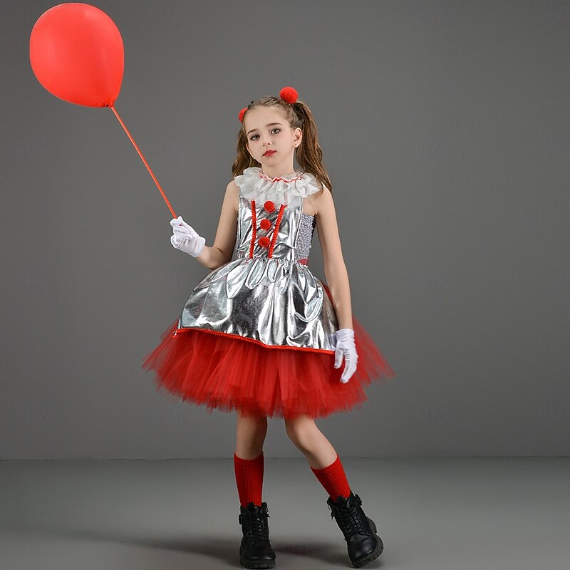 Joker Clown Halloween Costume Tutu It Dress Up Kid's Girls' Children's Day Masquerade Party Easy Halloween Costumes Dress Up2
