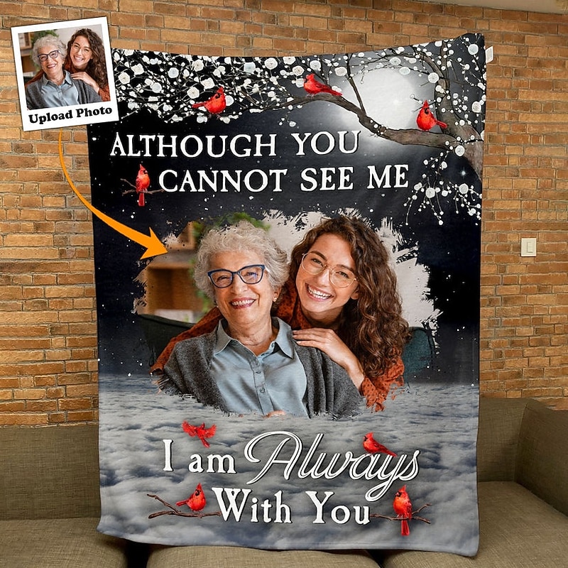 Customized Blanket Personalized Gifts Forever by Your Side Customizable Memory Photo