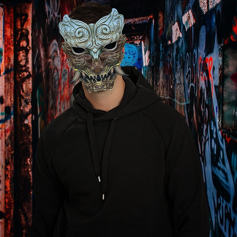 Sun Wukong Halloween Mask Black Myth: Wukong Carnival Mask Scary Costume Adults' Unisex Halloween Carnival Easy Halloween Costumes Dress Up4