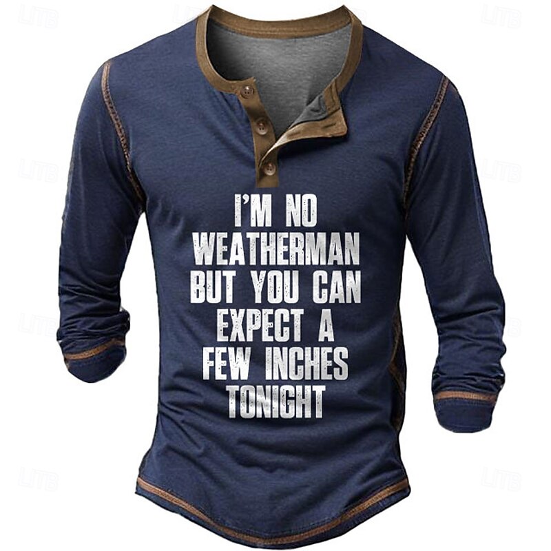 Men's Halloween Letter Henley Shirt Long Sleeve 3D Print Cowboy Casual Holiday Festival Summer Spring Fall Black Navy Blue Henley Henley T-Shirt4