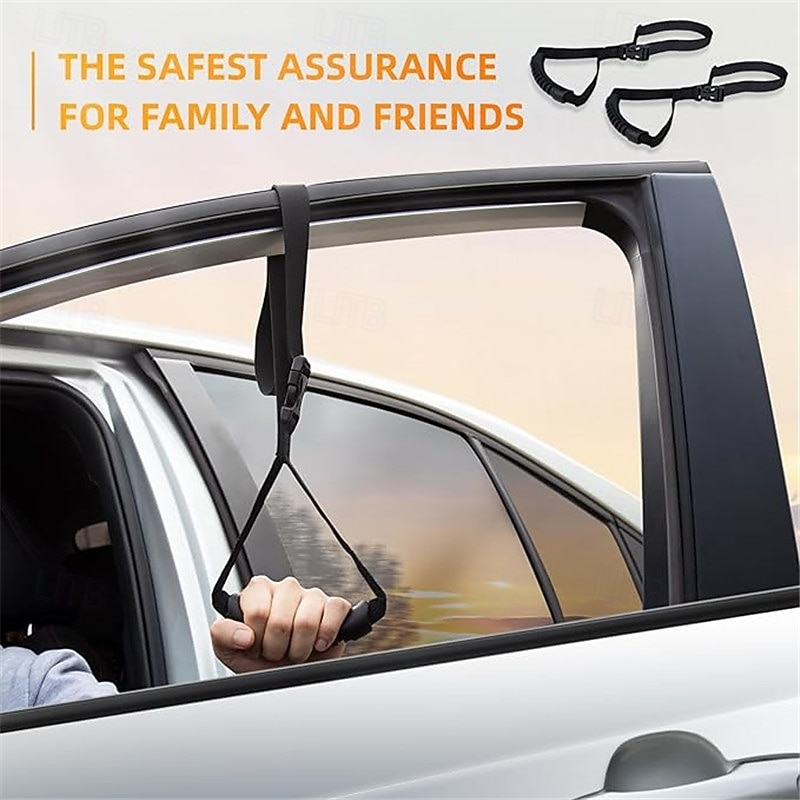 Car Grab Handle Adjustable Standing Aid Safety Handle Portable Vehicle Support Grab Bar Nylon Grip Handle Mobility Assist Device3