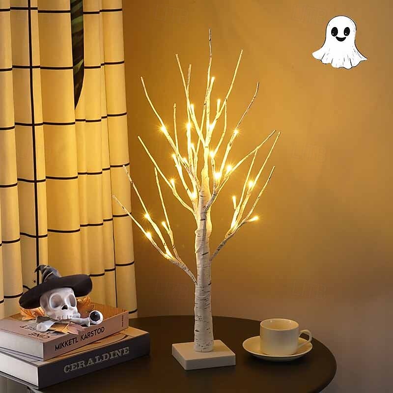 Halloween Birch Tree Lights Battery and USB Powered Table Tree for Halloween Decoration Indoor Home Decor Purple Warm Light Orange Festival Atmosphere Decorative Light2
