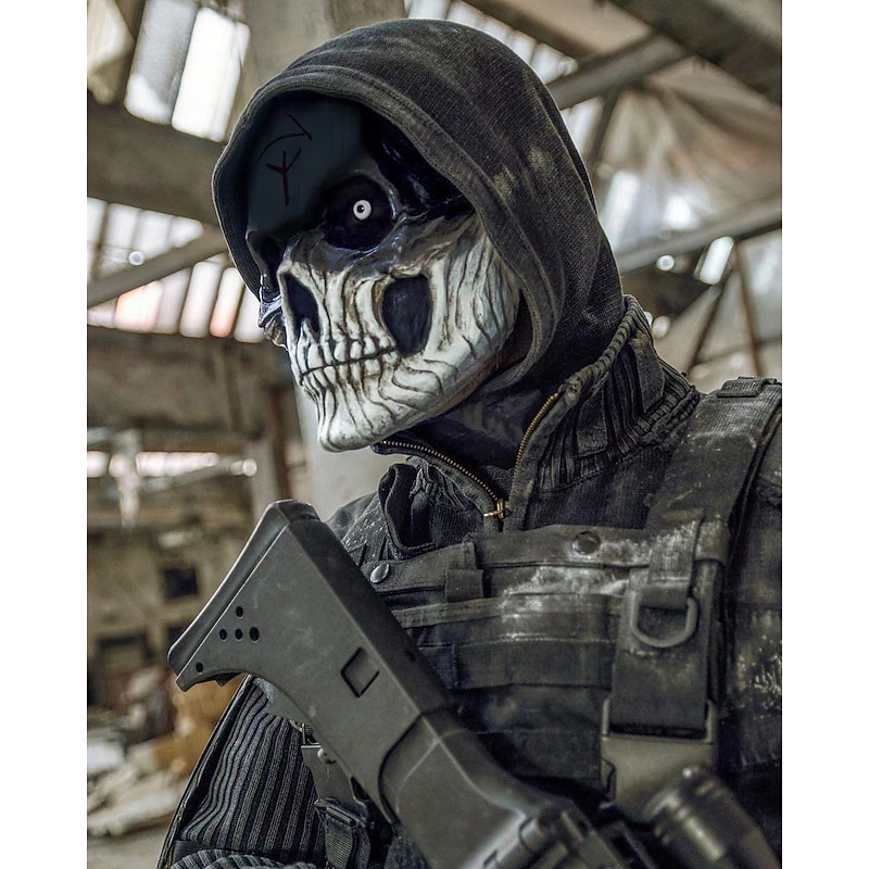 Skull Halloween Mask Halloween Props Call Of Duty Horror Scary Costume Halloween Adults' Men's Women's Halloween Carnival Mardi Gras Easy Halloween Costumes Dress Up