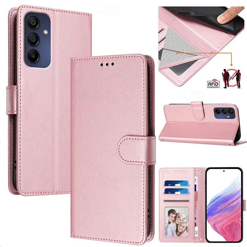 Phone Case For Samsung Galaxy S25 S24 S23 S23 FE S22 S21 Ultra Plus A55 5G A35 5G A25 A15 Wallet Case with Stand Holder Magnetic with Lanyard Retro TPU PU Leather2