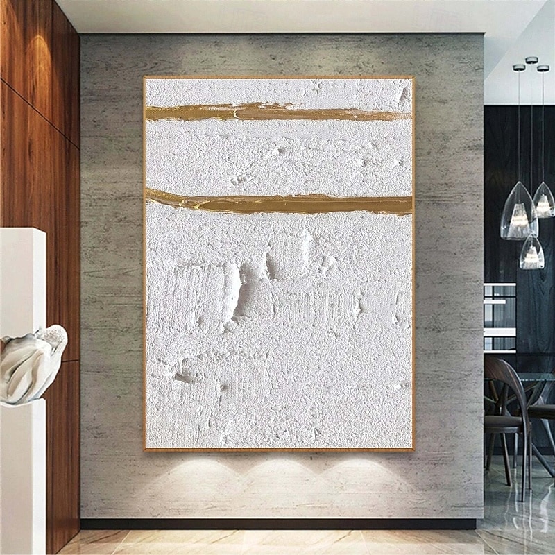 3D gold oil painting handmade Abstract  Brown And White Art Oil Paintings On Canvas hand painted  gold white Painting Modern texture oil painting Wall Decor for bedroom living room artwork painting2
