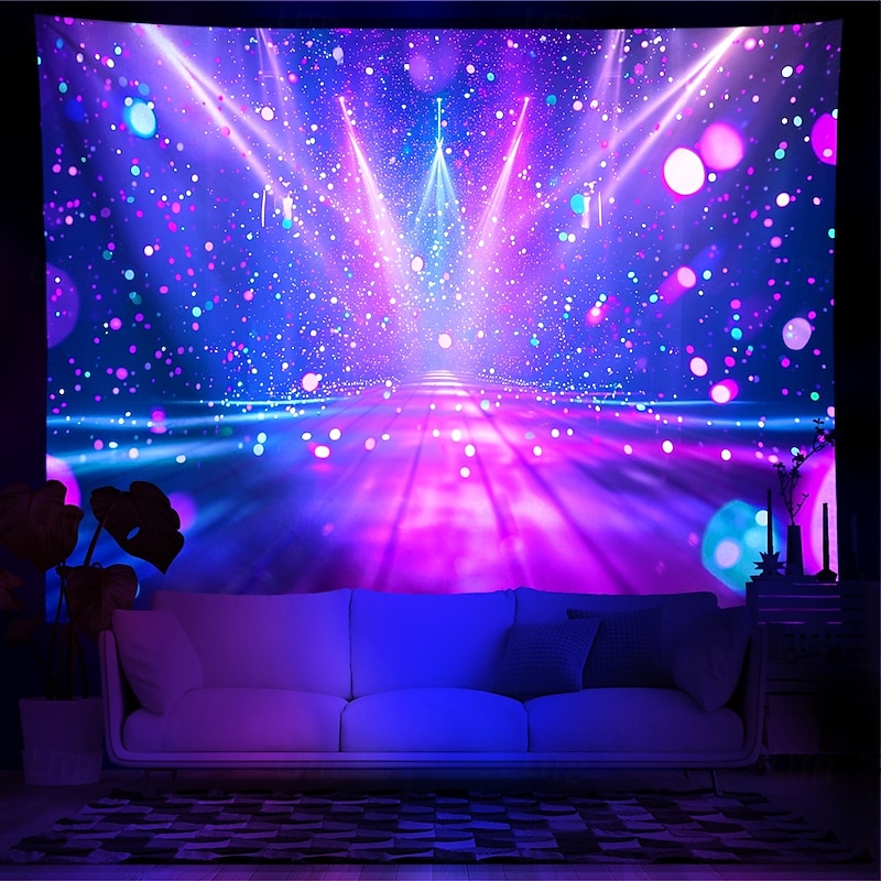 Blacklight Tapestry UV Reactive Glow in the Dark Glow Party Neon Party Ideas Hanging Tapestry Wall Art Mural for Living Room Bedroom4