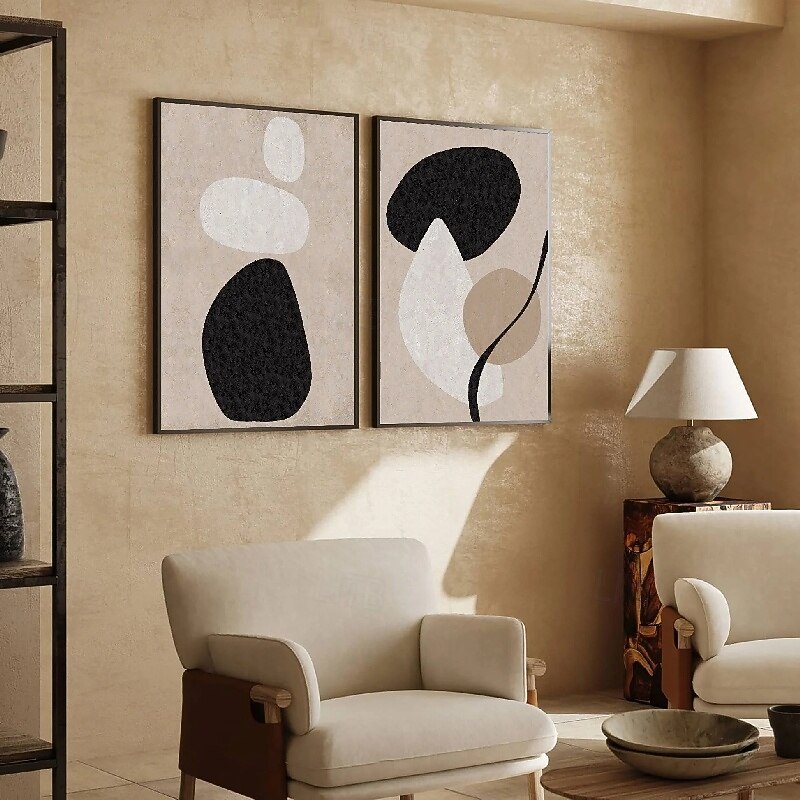 Wabi sabi aertwok handmade Wall Art Beige Abstract Painting on Canvas handmade A Pair Beige Texture painting Wall Art Neutral Abstract Wall Art Boho Wal Decor3