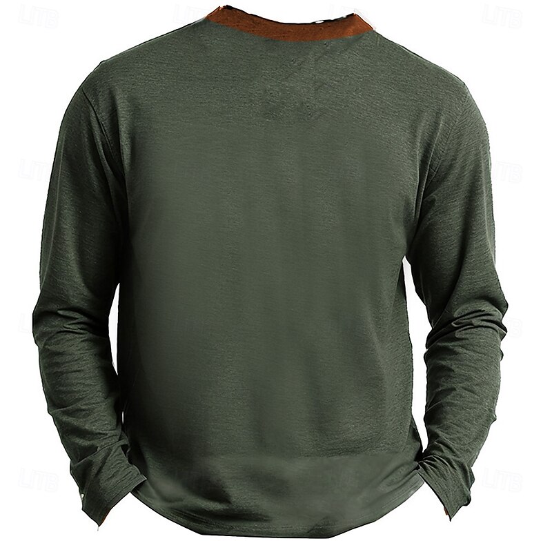 Men's Funny Graphic Long Sleeve Henley Shirt with 'I Don't Know How To Act My Age' Quote2