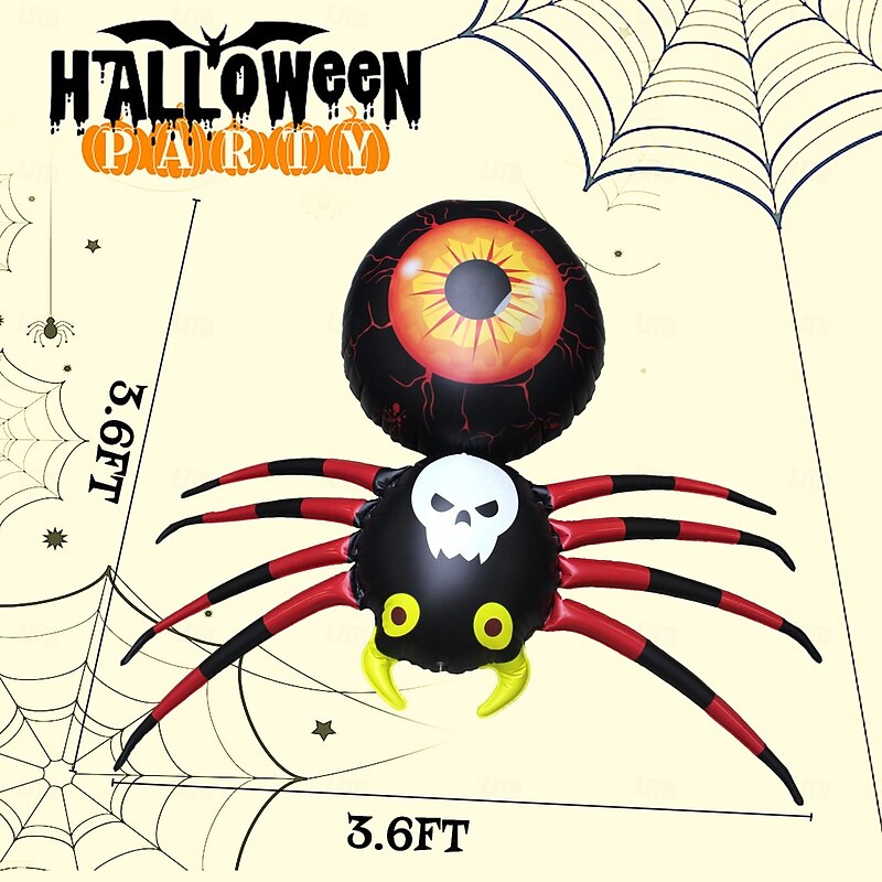 Halloween Inflatable Spider with Changeable LED Light, Blow Up Spider for Halloween Decor, Inflatable Holiday Yard Garden Spider Decorations for Indoor and Outdoor4