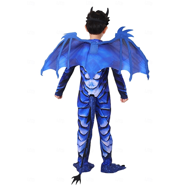 Dragon Halloween Cosplay Costume Wings Mask Party / Evening Cosplay Costume Kid's Boys' Christmas Children's Day Masquerade Party Halloween Masquerade Easy Halloween Costumes Dress Up2