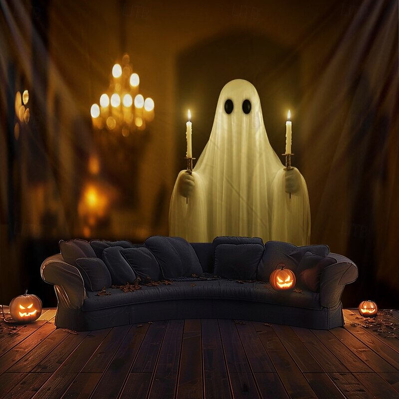 Halloween Decorations Hanging Tapestry Ghost Walking Dog Wall Art Large Tapestry Mural Decor Photograph Backdrop Blanket Curtain Home Bedroom Living Room Decoration