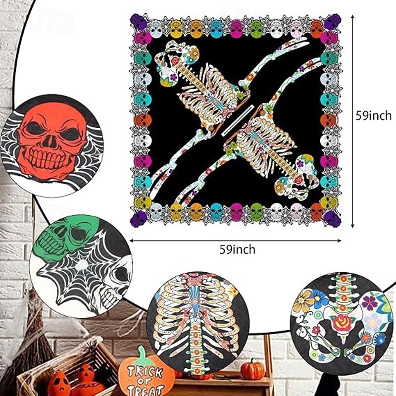 Bat Skull Skeleton Halloween Cape Costume Scary Costume Adults' Women's Carnival Party / Evening Easy Halloween Costumes Dress Up3